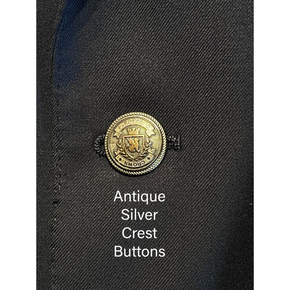 Jos A Bank Signature Gold Men's 46L Navy Blue Blazer Antique Silver Tone Buttons - Picture 7 of 16